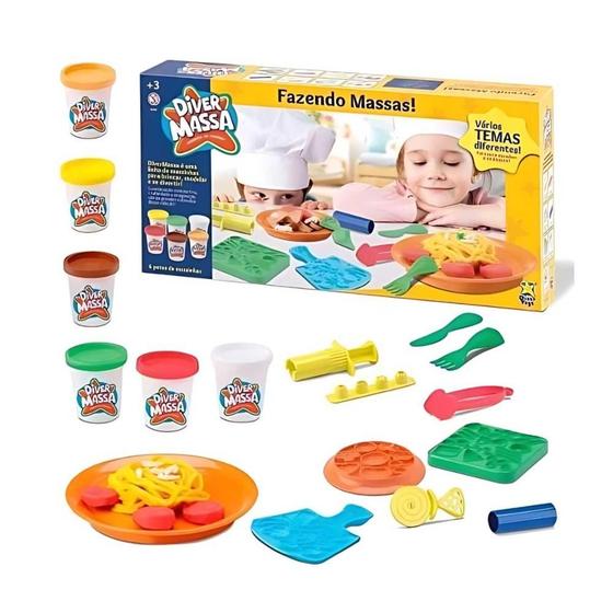 Imagem de Massinha de Modelar Fazendo Massas Divertoys 6 Potes R.8058