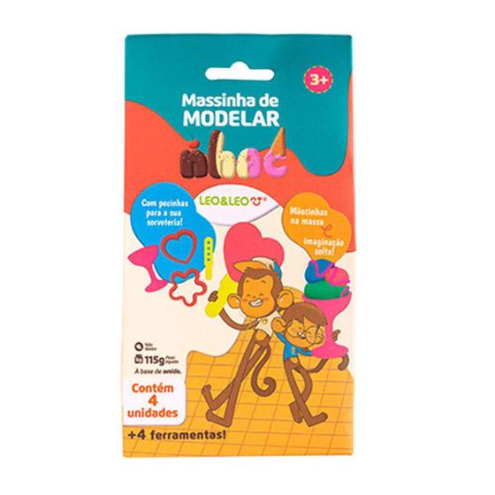 Imagem de Massinha de Modelar Leo&Leo com 4 Un. com Pecinhas Extra!!