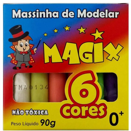 Imagem de Massinha de modelar Magix 90g com 6 cores, produto atóxico