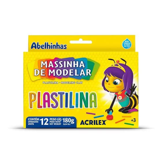 Imagem de Massinha de Modelar Plastilina 180g 12 Cores Acrilex