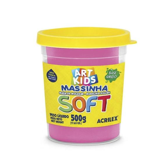 Imagem de Massinha de modelar soft 500g rosa acrilex