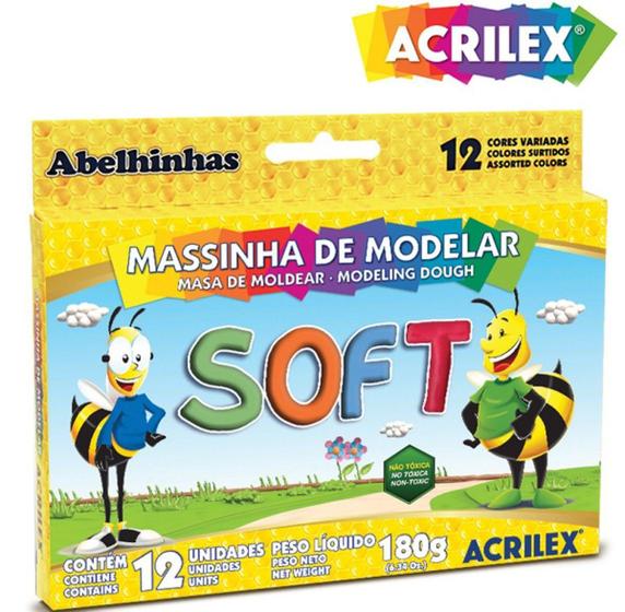 Imagem de Massinha de Modelar Soft Acrilex c/ 12 cores 07312