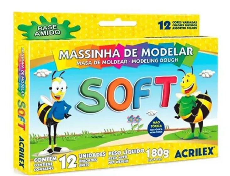 Imagem de Massinha De Modelar Soft Para Crianças Com 12 Cores Diversas