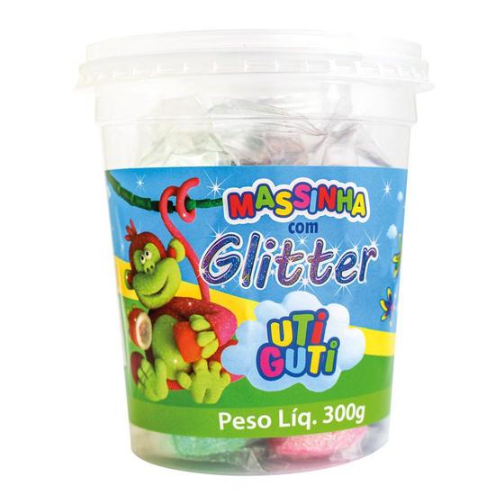 Imagem de Massinha GLITTER Macia 6 Cores POTE 300g UTI GUTI - Canson