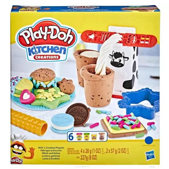 Imagem de Massinha Play-Doh Kitchen Creations Leite e Biscoitos Hasbro - 630509926480