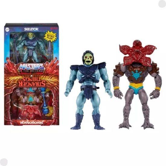 Imagem de Masters Of The Universe Masterverse Origins Stranger Things Netflix  Pack  Esqueleto x Demogorgon  Mattel 