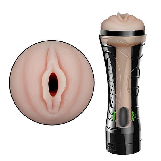 Imagem de Masturbador Masculino Vagina em Cyberskin com Vibrador em Formato de Lanterna