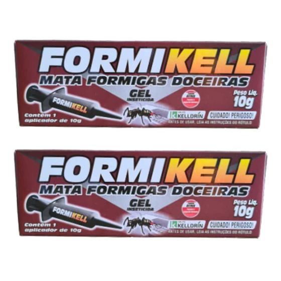 Imagem de Mata Formiga Formikell Gel Seringa Kelldrin 10g Kit c/ 2