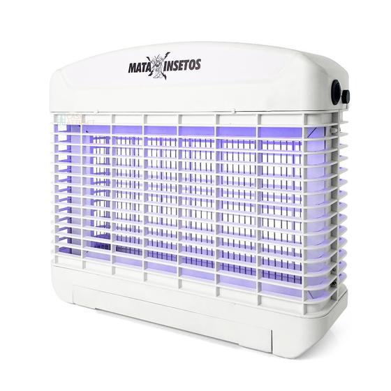 Imagem de Mata Mosquito Inseto Elétrico Branco 110/220v Automático Com Choque Até 1900V Com Luz de LED