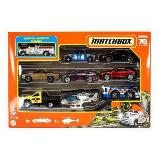 Imagem de Matchbox Pack c/ 9 Escala 1:64 c/ Miniatura Exclusiva Mattel