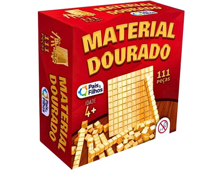 Imagem de Material Didático Dourado  Com 111 Peças  Madeira 