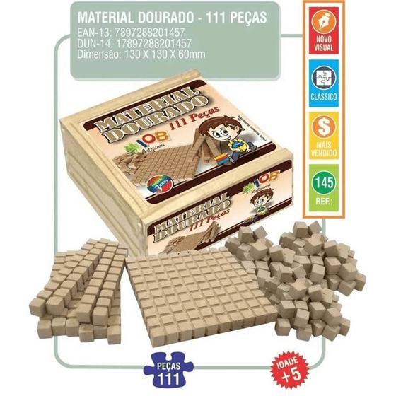 Imagem de Material Dourado 111 Peças IOB Brinquedos