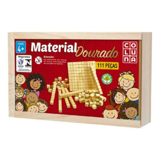Imagem de Material Dourado Completo 111 Peças Educativo Pedagógico