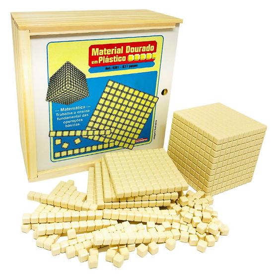 Material Dourado de Plástico Com Caixa de Madeira 611 Peças - Carimbras ...