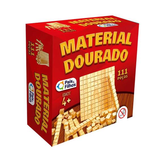 Imagem de Material Dourado Didático 111 Peças - Pais e Filhos