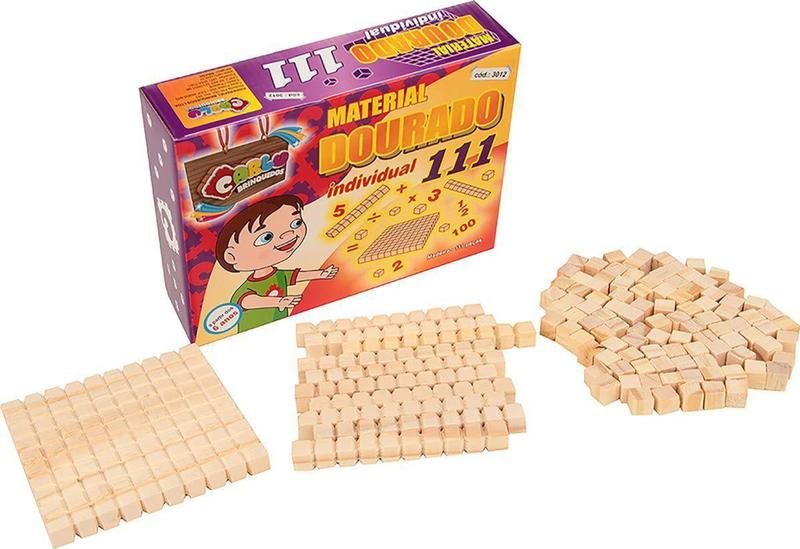 Imagem de Material Dourado Do Aluno Jogo Aprender Matemática 111 Peças - Carlu Brinquedos