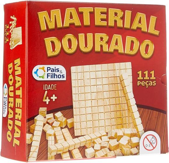 Imagem de Material dourado madeira matemática  didático educativo jogo