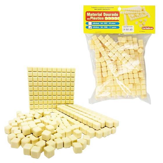 Imagem de Material Dourado Matemática Escolar De Plástico 111 Peças