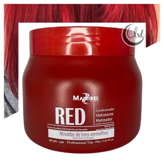 Imagem de Matizador Condicionador Red Vermelho Intenso 500g Mairibel Mascara Hidratante