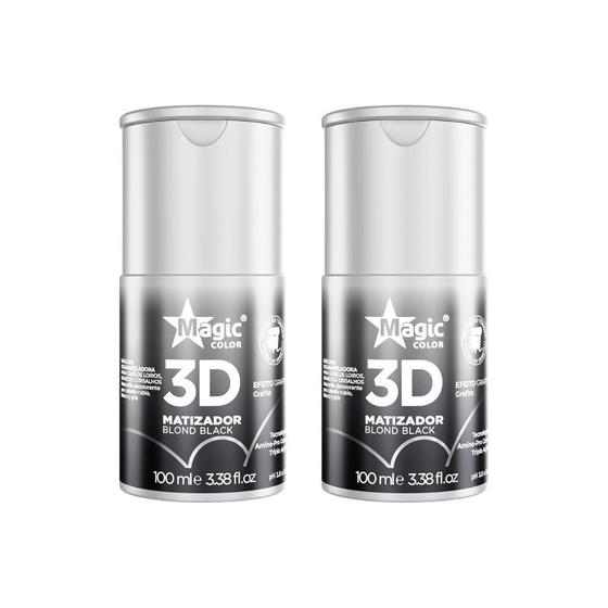 Imagem de Matizador Gloss Magic Color 100Ml 3D Blond Black - Kit C/2Un