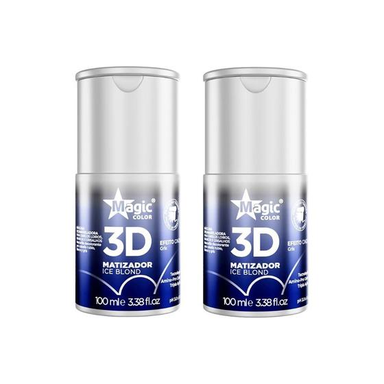 Imagem de Matizador Gloss Magic Color 100Ml 3D Ice Blond - Kit Com 2Un