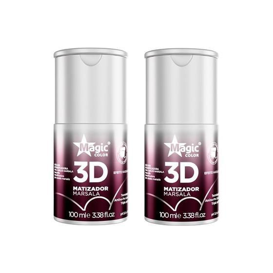 Imagem de Matizador Gloss Magic Color 100ml 3D Marsala - Kit C/ 2un