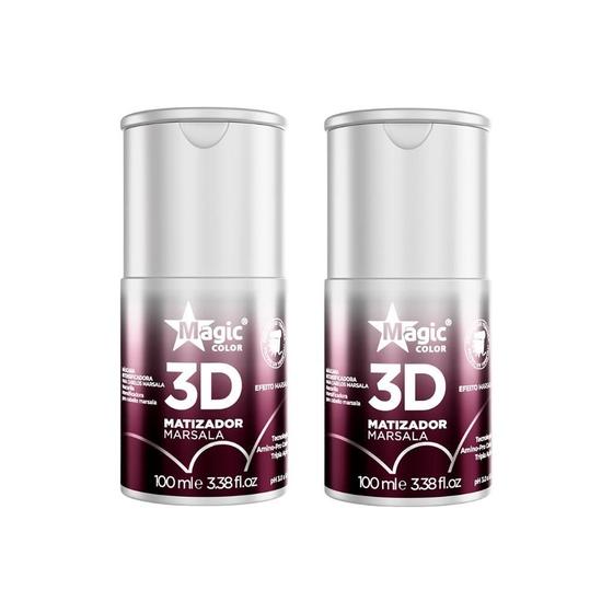 Imagem de Matizador Gloss Magic Color 100Ml 3D Marsala - Kit Com 2Un