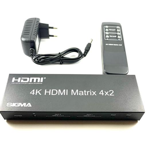 Imagem de Matrix Hdmi 4X2 Switch Splitter 1080P 4K 3D Com Controle Nfe