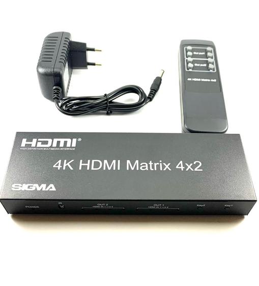 Imagem de Matrix Hdmi 4X2 Switch Splitter 1080P 4K 3D Com Controle Nfe