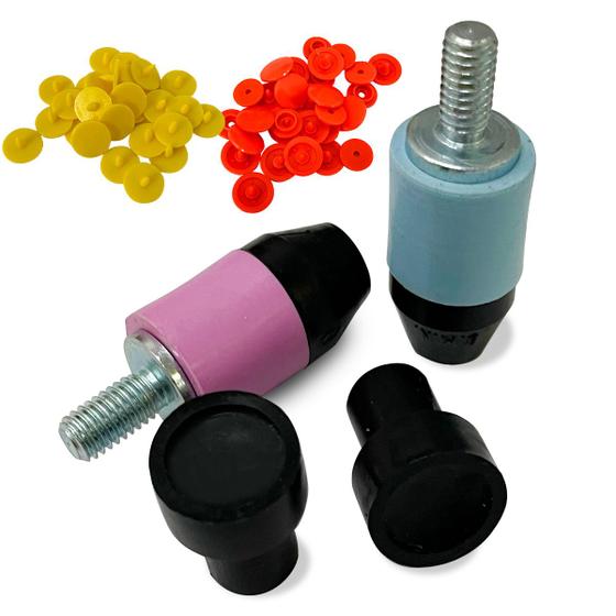 Imagem de Matriz de pregar botões de pressão plástico com maquina manual balancim  