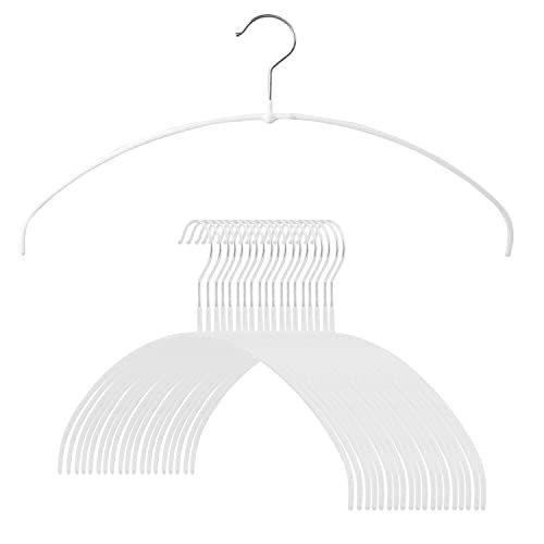 Imagem de Mawa por Reston Lloyd Euro Ultra Light/Thin Series, Non-Slip Space-Saving Clothes Hanger for Shirts & Dresses, Style 40/PT, Set of 20, White