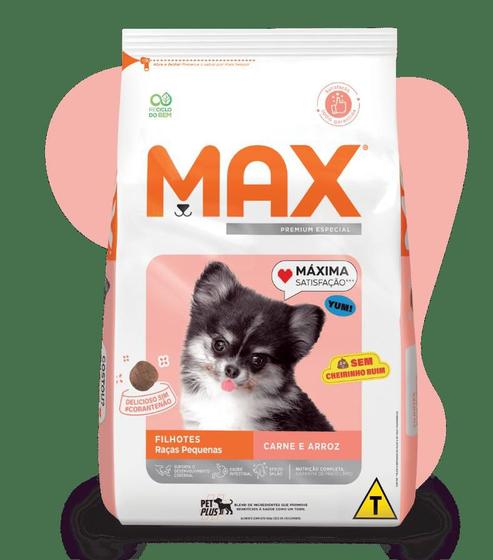 Imagem de Max cães filhote raças pequenas carne e arroz 1kg