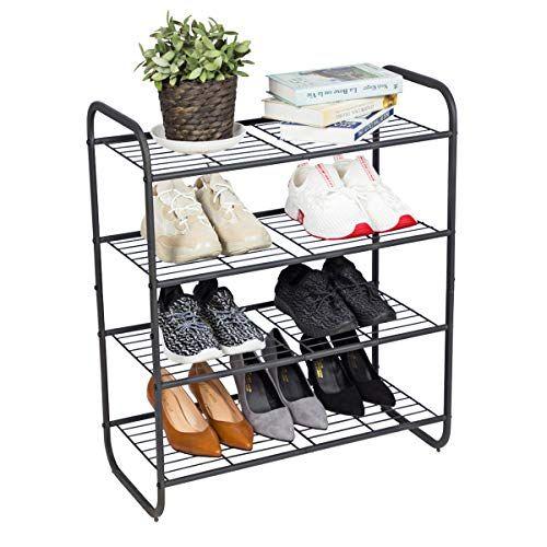 Imagem de MAX Houser 4-Tier Metal Shoe Rack, Organizador de Armazenamento de Sapatos em Pé Livre, Torre de Sapatos de Grade de Fio para Quarto de Armário, Entrada, Gunmetal