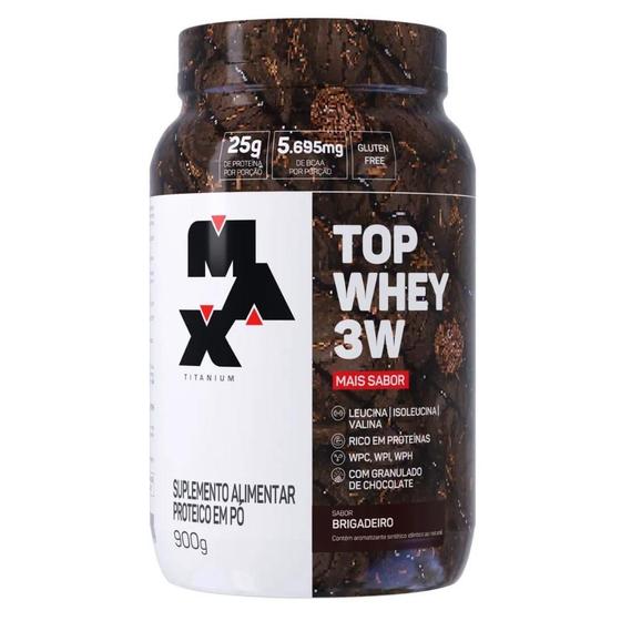 Imagem de Max Titanium Top Whey 3w Mais Sabor 900g