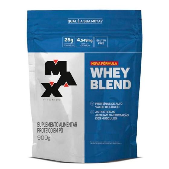 Max Titanium Whey Blend Proteínas 900g Menor preço em Max Titanium Whey Blend Proteínas 900g
