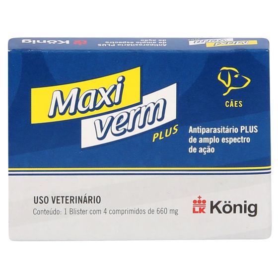 Maxiverm Plus König c/ 4 Comprimidos de 660mg - Konig - Vitaminas e ...