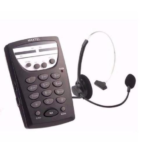 Maxtel - MT108 Telefone Headset base discadora e conector RJ11 Menor preço em Maxtel - MT108 Telefone Headset base discadora e conector RJ11