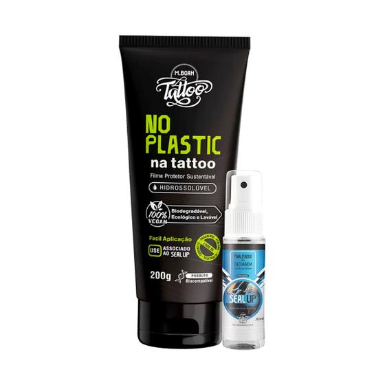 Imagem de Mboah No Plastic 200g + Seal Up 30ml Plastico Filme Tattoo