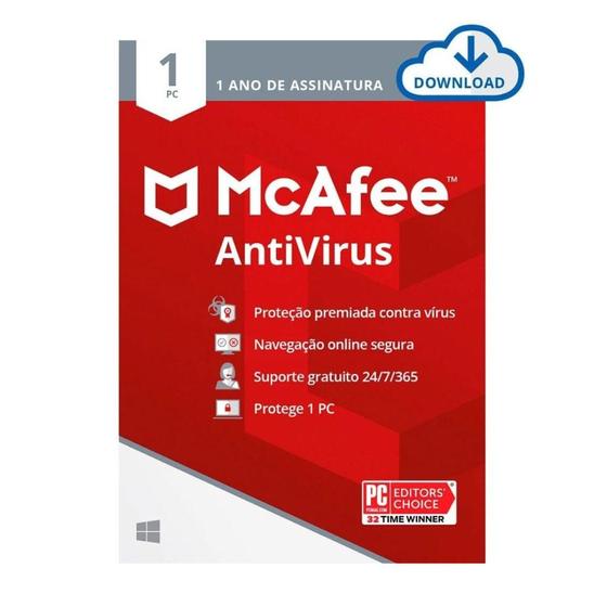 Imagem de McAfee Antivírus Windows ESD - Licença de 1 ano - Para 1 dispositivo - Versão Download