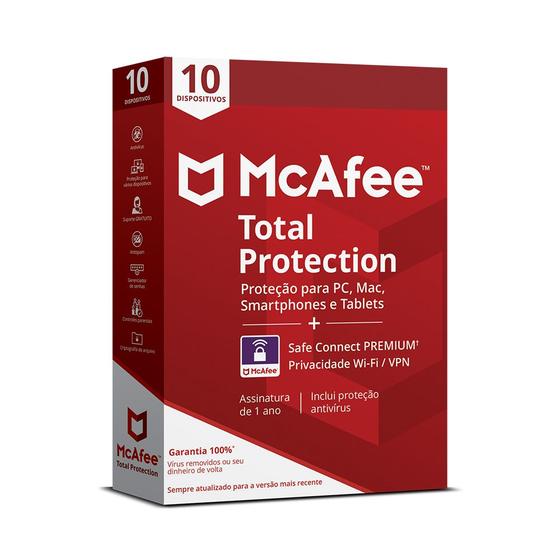 Imagem de McAfee Total Protection 10 Dispositivos + Safe Connect Premium
