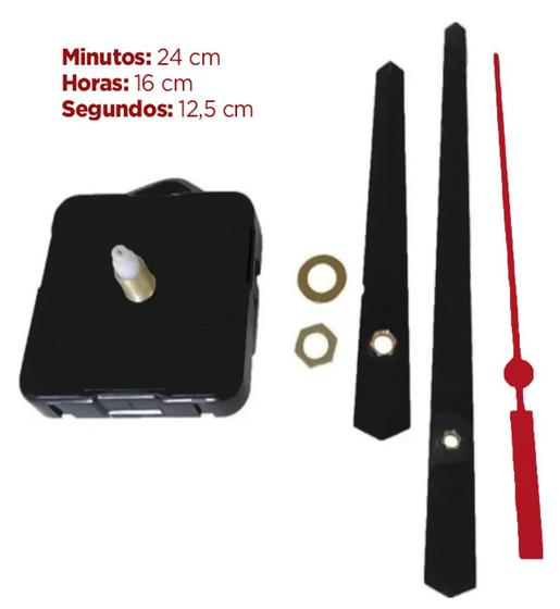 Imagem de Mecanismo Relógio Parede Eixo Curto 13mm Silencioso Maquin