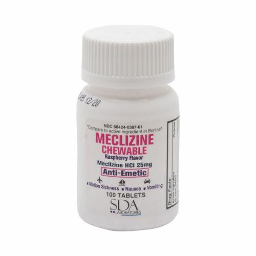 Imagem de Meclizine HCL 100mg - 6 Frascos com 100 Comprimidos Mastigáveis (SDA Labs)
