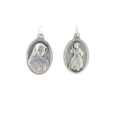 Imagem de Medalha Italiana Santa Faustina e Jesus Misericordioso