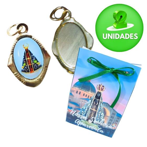 Imagem de Medalha N Sra Aparecida + Sacolinha temática papel 2 UN mod2