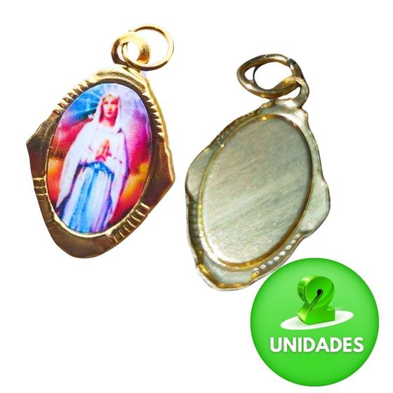 Imagem de Medalha N Sra de Lourdes Chapa Resinada 2 unidades