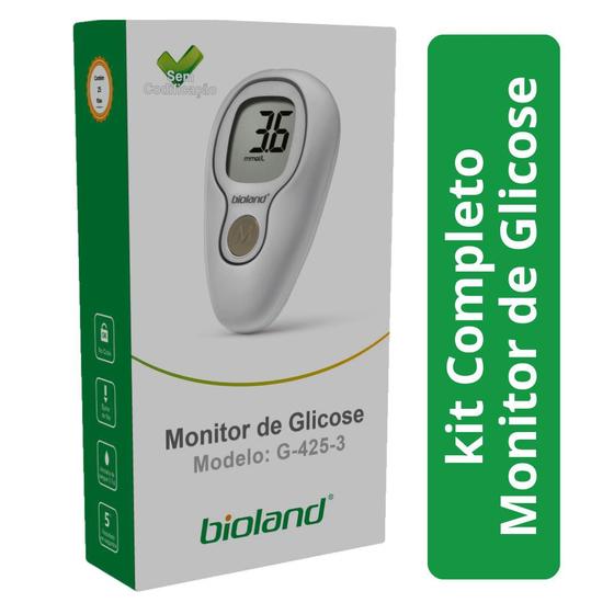 Imagem de Medidor de Glicose Bioland G425-3  - Kit Completo