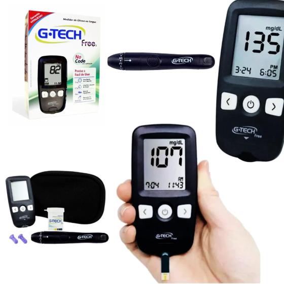 Imagem de Medidor De Glicose Digital Kit Completo Para Medir Diabetes Free