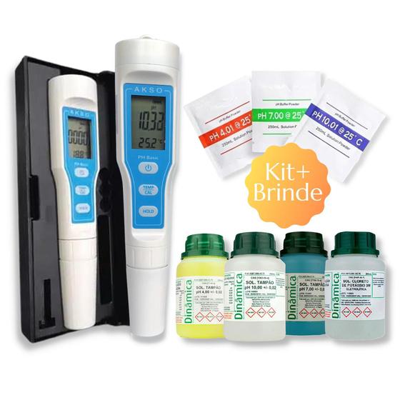 Medidor De Ph Digital Phmetro De Bolso Portátil Com Soluções Calibração + KCL3M Menor preço em Medidor De Ph Digital Phmetro De Bolso Portátil Com Soluções Calibração + KCL3M