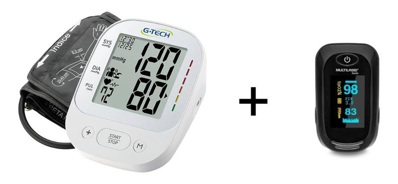 Imagem de Medidor De Pressão Braço Eletrico Gtech La800 Garantia 5anos + Multi Oxímetro De Pulso Portátil Modelo Oled Graph