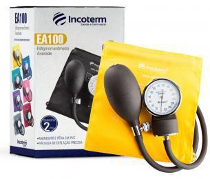 Imagem de Medidor de pressao esfigmomanometro aneroide ea100 incoterm amarelo.